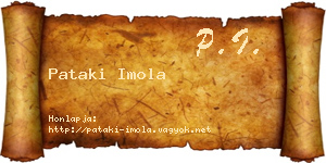 Pataki Imola névjegykártya